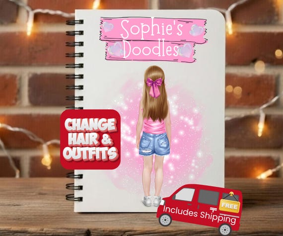 Personalised gifts for girls stationery set, Kids planner, Personalised coloured pencils, Personalised kids notebook, childrens notebook