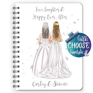 Mrs and Mrs Wedding Planner, Lesbian wedding planner personalised, bridal planning book, journal wedding notebook, bridal planner, custom uk