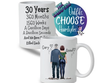 30th Wedding Anniversary Gift for Her, 30th Anniversary Gift for him, 30 Years Anniversary Gift for Year Anniversary Gift, Anniversary Mug