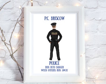 Personalised Police Print, Personalised Police Gift for Police Officer Retirement Gift, Police Officer Graduation Gift, Police Officer Print