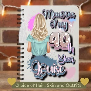 40th Birthday Gifts for Women, 40th Keepsake, 40th Gifts for Her, 40th Gifts for Friend, Personal Journal, 40th Presents for Women, immagine 1