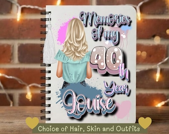 40th Birthday Gifts for Women, 40th Keepsake, 40th Gifts for Her, 40th Gifts for Friend, Personal Journal, 40th Presents for Women,