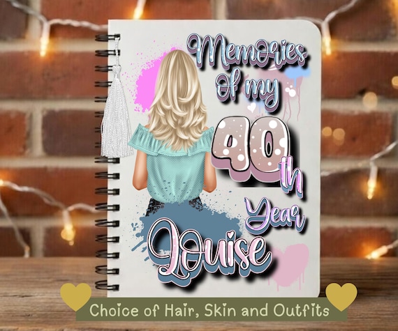 40th Birthday Gifts for Women, 40th Keepsake, 40th Gifts for Her, 40th Gifts for Friend, Personal Journal, 40th Presents for Women,