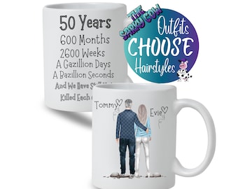 50th Wedding Anniversary Gift for Her, 50th Anniversary Gift for him, 50 Years Anniversary Gift for Year Anniversary Gift, Anniversary Mug