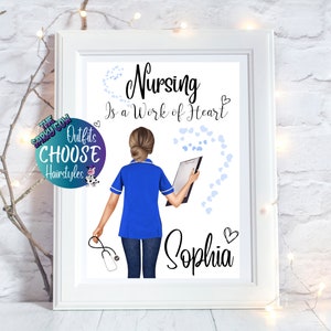 Nurse Graduation Gifts for Her, Personalised Nurse Print, Student Nurse Gifts, Personalised Gift for Nurse Presents, Nursing Presents