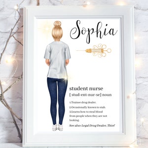 Student Nurse Gifts for Women, Birthday Gift for Student Nurse Gift for Her, Student Nurse Print, Thank You Student Nurse Gift Funny, UK