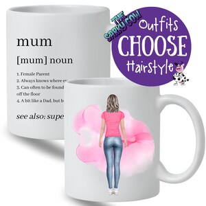 Birthday Gift for Mum Gifts for Mum, Funny Mum Gift, Mug for Mum, Personalised Gift for Mothers Day Gifts Mum, Change Hair and Clothing