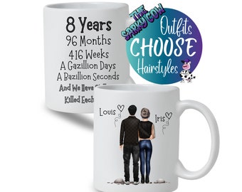 8th Wedding Anniversary Gift for Him, 8th Anniversary Gift for her, 8 Years Anniversary Gift for Year Anniversary Gift, Anniversary Mug UK