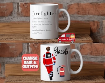 Fireman gifts, Fireman Mug, Firefighter Mug, Gift For Firefighter Gifts For Him, Fireman Retirement, Fireman Birthday, Firefighter Present