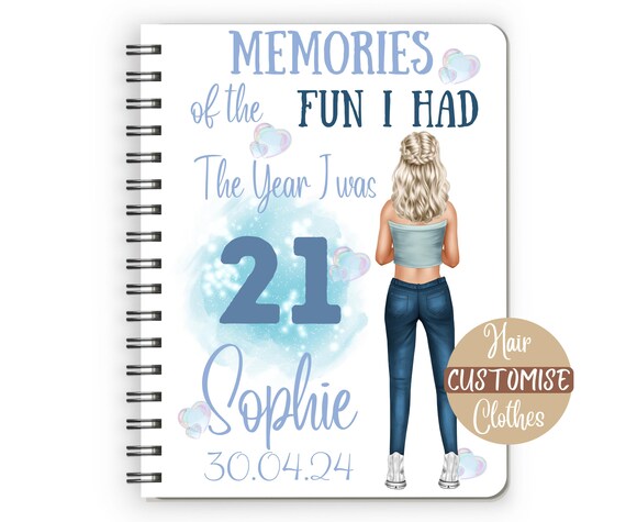 21st Birthday Gift for Her, Memory Journal, 21st Birthday Presents for her, Daughter 21st Gift for 21st Birthday Girl, 21 Gifts for Her