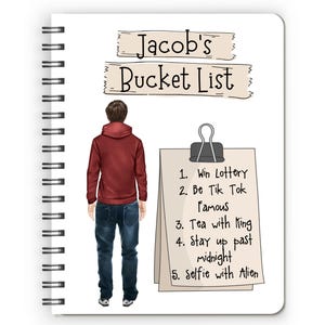 Bucket List Notebook, Bucket List Book, Bucket List Journal, Gift for Him Christmas, Life Goal Planner, Gift for Men Birthday