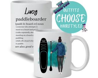 Paddleboard Gifts, Paddle Board Gifts, Paddleboard Mugs, Paddleboarding Mugs, Water Sport Gift, Birthday Gift for Woman, Personalised