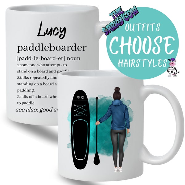 Paddleboard Gifts, Paddle Board Gifts, Paddleboard Mugs, Paddleboarding Mugs, Water Sport Gift, Birthday Gift for Woman, Personalised