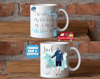 Cycling Mug, Cycling Gifts for Men, , Cycling Dad, Cycling Presents, Cyclist Gifts, Cyclist Mug, Cycling and Coffee, Personalised