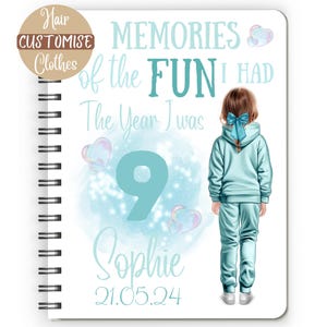9th birthday gift for 9 year old girl gift, 9th birthday girl, personalised notebook, 9 year old birthday gift, nine year old birthday gift
