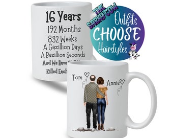 16th Wedding Anniversary Gift for Him, 16th Anniversary Gift for her, 16 Years Anniversary Gift for Year Anniversary Gift, Anniversary Mug