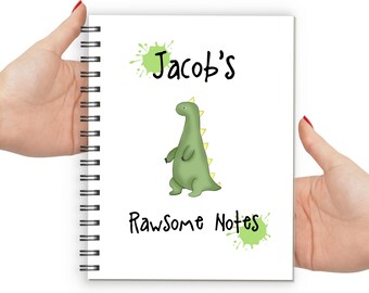 Dinosaur gifts for boys, dinosaur gifts for kids, notebook dinosaur notebook, dinosaur gifts for adults, stationery for boys, personalised