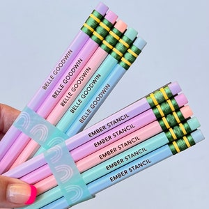 Personalized Pencils Create Your Own Pencils School Supplies Kindergarten Teacher Gift First Day of School Engraved Pencils Kids Pastel