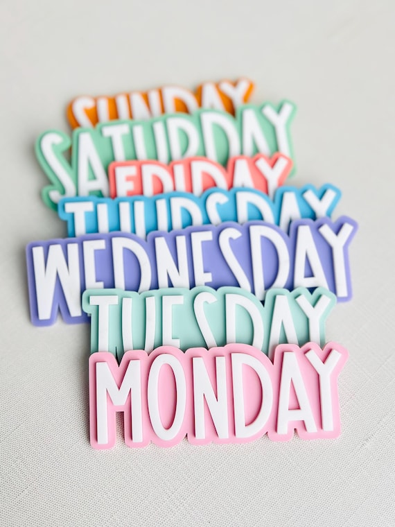 Acrylic Organizer Magnets – Days of the Week, Subjects & Months for Home, Office, or Classroom Scheduling, Classroom Organization, Teacher