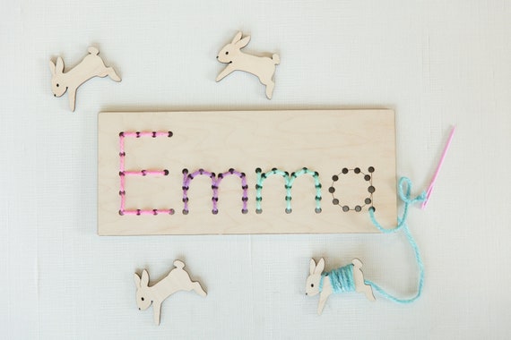 Easter Craft Kids Yarn Art Personalized Craft Name Sewing Yarn Craft Sewing Kids First Sewing Project Craft Kits for Kids Summer Craft Bunny