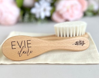 Personalized Baby Hair Brush, Baby Gift, Baby Shower Gift, Newborn, Wooden Brush, Custom Gift, Keepsake, Expecting Mom, Baby Girl, Baby Boy