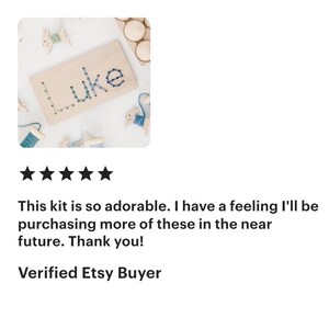 Kids Craft, Kids Yarn Art, Personalized Craft, Name Sewing, Yarn Craft, Sewing Kids First Sewing Project, Gift for Grandchild, Educational image 9
