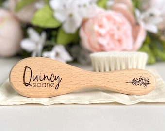 Personalized Baby Hair Brush, Baby Gift, Baby Shower Gift, Newborn, Wooden Brush, Custom Gift, Keepsake, Expecting Mom, Baby Girl, Baby Boy