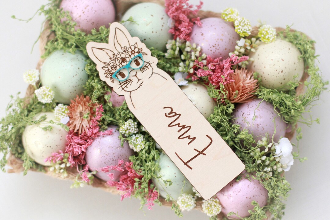 Personalized Bookmark for Kids, Easter Basket, Kids Bookmark, Floral