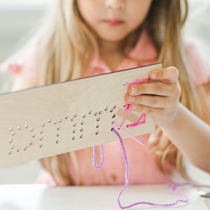 Kids Craft Kids Yarn Art Personalized Craft Name Sewing Yarn Craft Sewing Kids First Sewing Project, Craft Kits for Kids Summer Craft