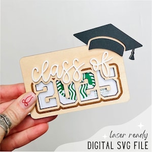 Porta-cartão-presente SVG da turma de 2025 | Arquivo de formatura | SVG da turma de 2025 | Arquivo digital | Arquivo a laser | Arquivo recortado a laser | Porta-cartão-presente