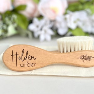 Personalized Baby Hair Brush – Custom Newborn Gift, Soft Bristle Brush for Infant Keepsake or Baby Shower Present