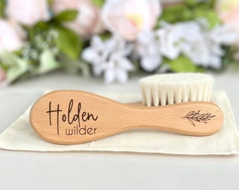 Cepillo de pelo de bebé personalizado, regalo de bebé, regalo de ducha de bebé, recién nacido, cepillo de madera, regalo personalizado, recuerdo, esperando mamá, niña, niño