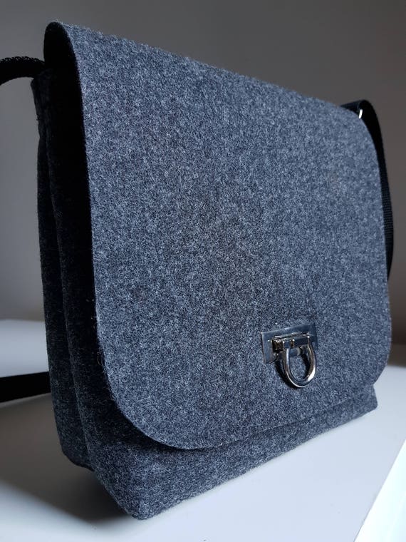 New Handmade Grey Waterproof Polyester Felt Bag Fabric Strap Etsy