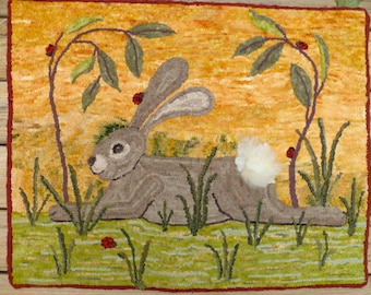 Resting Rabbit Rug Hooking Pattern
