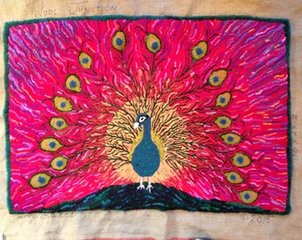 Peacock II Rug Hooking Pattern