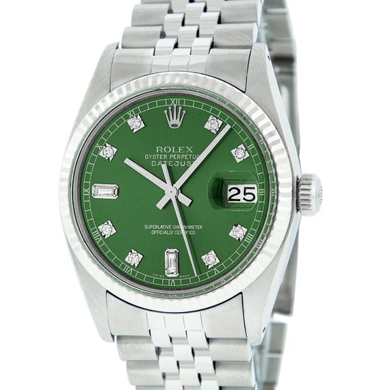 rolex watch with green face