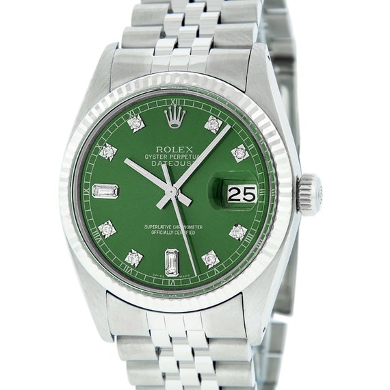 rolex datejust green face