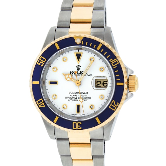 gold rolex with white face