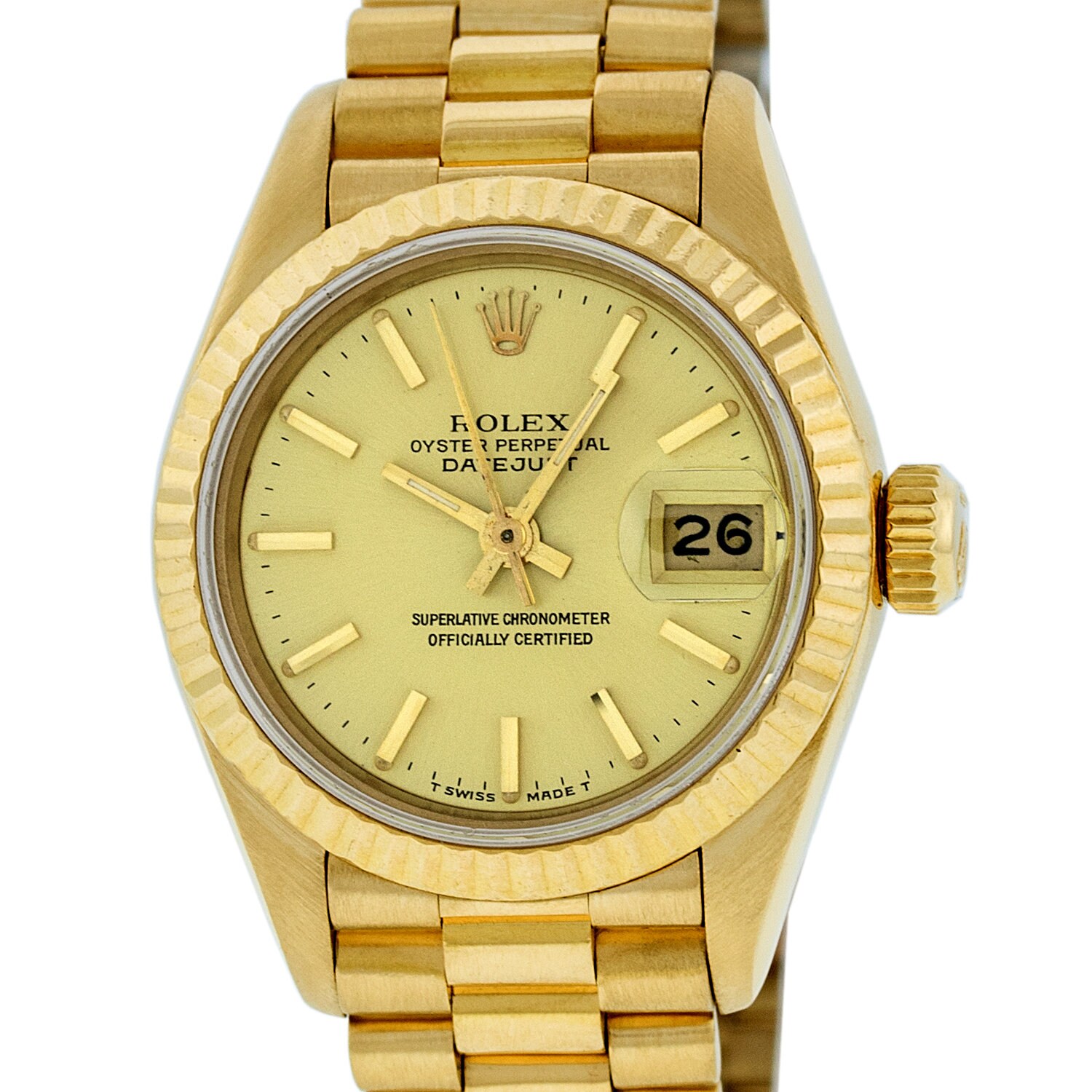 rolex datejust yellow face