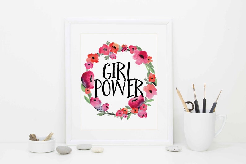 Girl Power Print Instant Download Printable Art Feminist | Etsy