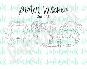 Sister Witches Set of 3 Cookie Cutters