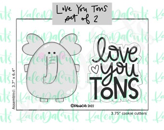 Love You Tons Set of 2 Cookie Cutters