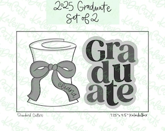 2025 Graduate Cookie Cutter Set of 2