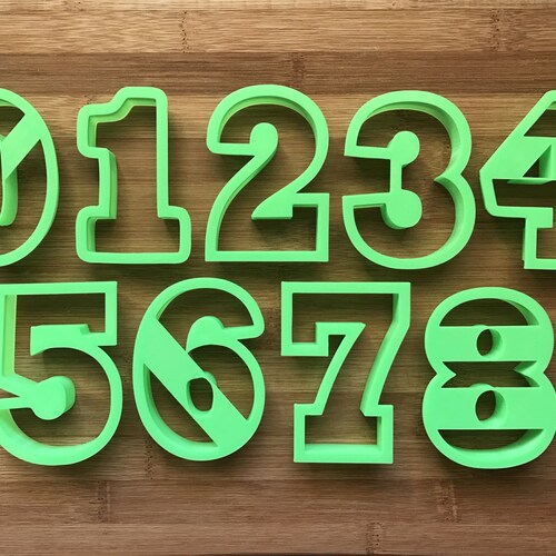 Number With Script Set of 10 Cookie Cutters or Fondant Cutters Etsy
