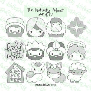 Nativity Advent Cookie Cutter Set of 12