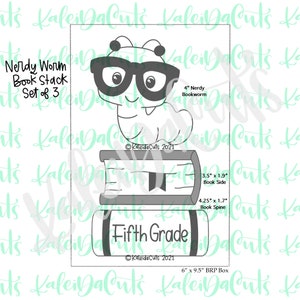Nerdy Worm Bookstack Set of 3 Cookie Cutters