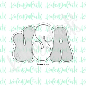 Groovy USA Lettering  Cookie Cutter