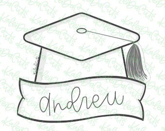 Grad Hat Banner Cookie Cutter