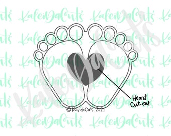 Baby Feet Heart Cutout Cookie Cutter