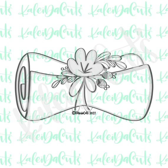 Floral Diploma Cookie Cutter